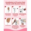 LIONVISON Practice Hand for Acrylic Nails, Silicone Nail Hand Practice, Flexible Fingers Fake Training Hand False Mannequin Hands for Nail Practice, Hand Model Kit for Nail Supplies Manicure Beginners