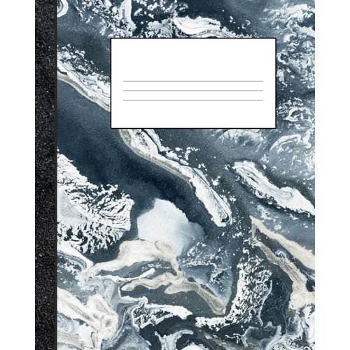 Composition Notebook: Marble black | Journal For College, Students, School, Work, Office | Wide Lined