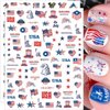 10 Sheets 4th of July Nail Art Stickers Decals Independence Day USA Flag Stars 3D Self-Adhesive Nail Decals Holiday Design Nail Supplies Decals for Acrylic DIY Salon Manicure Decoration Accessories