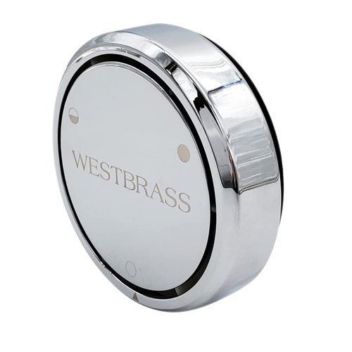 Westbrass D493CHM-26 Universal Patented Deep Soak Round Replacement 2-Hole Bathtub Overflow Cover for Full and Over-Filled Closure, 1 Pack, Polished Chrome - LOGO