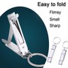 2 Pcs Multi Nail Clipper Ultra-Thin Portable Nail Cutter with Key Ring and Nail File Stainless Steel Foldable Manicure Set for Traveling, Home, Office
