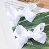 12 PCS 3" Hair Bow Clips Grosgrain Ribbon Solid Color Hair Bow With Alligator Clips Hair Accessories for Teen Toddler Little Girls (White)