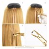 Glamordove Hair Extension Tool Kit Stainless Steel Pliers Micro Beads Remover Hook Looper Hair Gripper Sectioning Clips Wefting Sewing Salon Barber Accessories (Gold)
