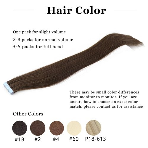 VADES Invisible Tape In Hair Extensions Remy Human Hair #2 Chocolate Brown 12 Inch Extensions 100% Real Human Hair 20 Pieces 40 Grams Straight Seamless Skin Weft Extensions