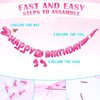 WERNNSAI Watercolor Dinosaur Party Supplies - 65 Pcs Pink Dino Theme Birthday Party with Happy Birthday Banner Hanging Swirls Balloons Ribbons Set for Kids Girls Jurassic World Party Birthday Supplies