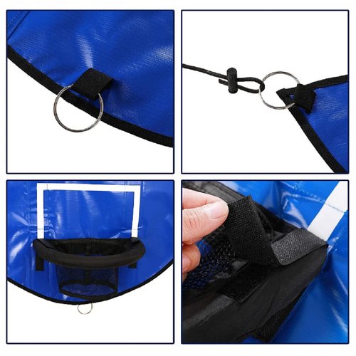 THAKSENY Trampoline Basketball Hoop with Pump and Mini Ball Easy to Assemble Sturdy for Dunk Fit (Blue)