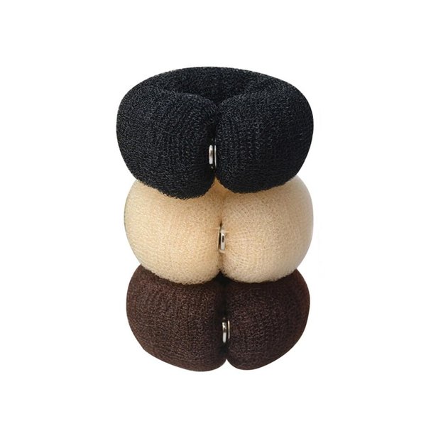 3Pcs Donut Hair Bun Maker Roll Tool Hair Ring Doughnut Hair Bun Maker DIY Hair Foam Ring Shaper Snap Hair Roll Bun Tool Magic Hair Styling Tool for Women (3 Colors)
