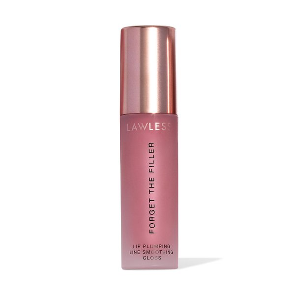 Lawless Women's Forget the Filler Lip Plumper Line Gloss, Pop the Ros, Pink, 0.11 Fl Oz