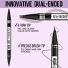 Microblading Eyebrow Pen - Eyebrow Pencil Magical 2-in-1 Dual-Ended Waterproof Eye Brow Pencils for Women with 4-Fork-Tip & Precise Brush-Tip for Natural Hair Like Strokes, Last All-Day, Light Brown