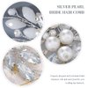 Asooll Pearl Bride Wedding Hair Comb Silver Rhinestone Bridal Hair Clips Opal Hairpiece Hair Accessories for Women and Girls
