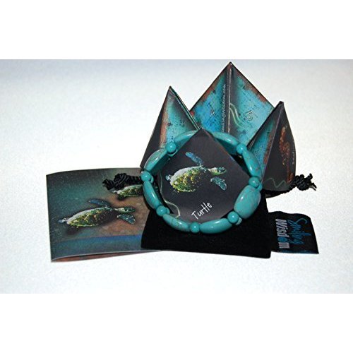 Smiling Wisdom - Friendship Bracelet with Keepsake Greeting Card Gift Sets - Teenage Women (Turquoise Turtle Back)