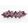 Faship Gorgeous Purple Rhinestone Crystal Floral Hair Barrette Clip