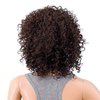 SWACC 12-Inch Short Big Bouffant Curly Wigs for Women Synthetic Heat Resistant Fiber Hair Pieces with Wig Cap (Dark Brown-4#)