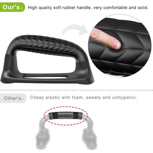 SELEWARE Push Up Bars Parallettes Pushup Stands with Soft Rubber Covered Handle Provide Comfortable Grip Fit for Floor Workouts Calisthenics Strength Training Pushups Black