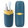 Detachable Travel Toothbrush Holder, Portable Toothbrush Case 3 in 1 Toothpaste Travel Case Holder Plastic Toothbrush Container Toothbrush Storage Box for Travel,Business,Camping, Daily Uses (Blue)
