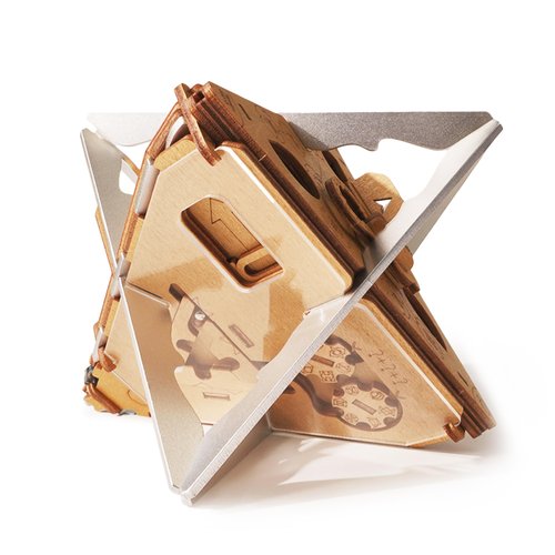 PUZZLE POTATO Anti-Gravity Puzzle Box - 3D Brain Teaser Puzzle for Adults - Wooden Treasure Chest - Money Puzzle Box for Cash Gift - Escape Room Game (Metal)