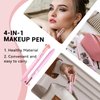 BeauFairy 4 in 1 Makeup Pen, 2 PCS, Eye Liner, Brow Liner, Lip Liner, Highlighter Pen, All in One Waterproof Long-Lasting Multi-function Beauty Pencil, Facial Easy Carry Cosmetic for Wedding (Pink)