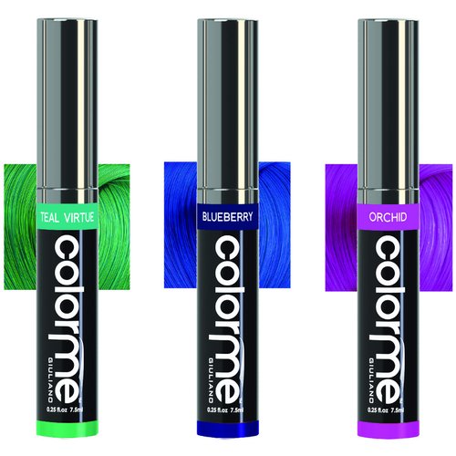 Colorme Temporary Hair Color For Kids Hair Chalk alternative 3PK (Teal, Blueberry, Orchid)