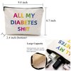 Diabetic Supplies Travel Bag Gifts Sets, All My Diabetes S-hit Funny Diabetes Glucose Meter Case Organizer + Blood Sugar Log Book + 10 Diabetic Alert Stickers for Type 1 Grandpa Grandma Birthday