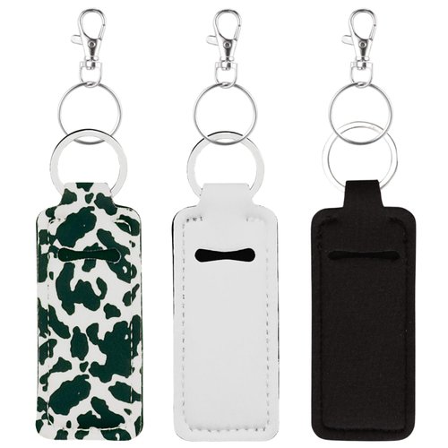 KUKEANVO Chapstick Holder Lip balm Holder Lipstick Sleeve Pouch Lip Gloss Holder With Hook 3 Pcs Stocking Stuffers Gift for Women (Black & White)