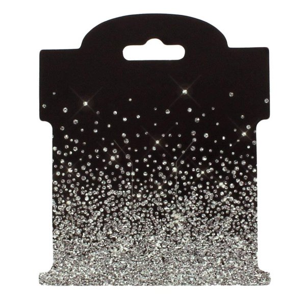 Silver Rhinestone Crusted Hair-Bow Display Cards Small -50 Cards