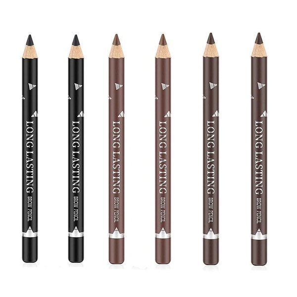 Go Ho 6 PCS Eyebrow Eye Liner Pencil Set,Easy to Color Sweatproof Eye Brow Pencil,Professional Long-lasting Eyeliner Gel Makeup Brow Tint Pen,3 Colors(Black,Brown,Dark Brown)
