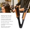 Hair Brush, Clamp Hair Brushes Spring Elasticity Hair Straightener Brush Softness Beard Breathability Double Sided Flat Brush Hair Straightening Comb Hairdressing Tool for Home and Travel