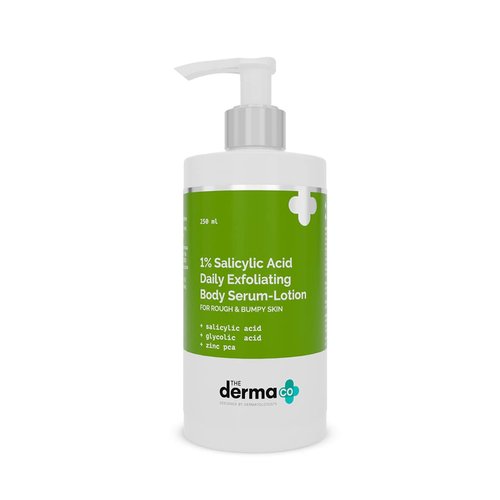 The Derma Co 1% Salicylic Acid Daily Exfoliating Serum Body Lotion for Rough & Bumpy Skin | Fights Body Acne & Bacne | Ideal for Acne-Prone Skin | 8.45 Fl Oz/250 ml