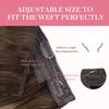 GOO GOO Wire Hair Extensions Human Hair, 4/26/4 Chocolate Brown with Honey Blonde Balayage 12inch 70g, Invisible Wire Hair Extensions with Transparent, Seamless Fish Line Hairpiece