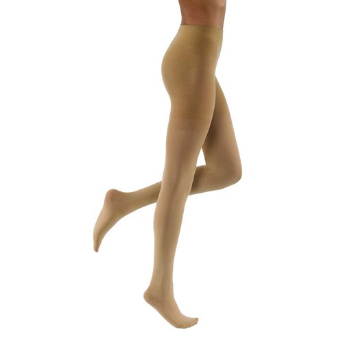 JOBST Relief Waist High Graduated Compression Stockings 30-40mmHg - Comfortable Unisex Design - Closed Toe, Beige, Small