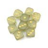 SmartDealsPro 10-Pack D6 Six Sided Glow in The Dark Dice Die for DND, MTG, RPG, Tenzi, Farkle, Yahtzee, Bunco, Teaching Math, Table Board Game (16mm Golden dots（10pcs）)