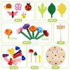 Wooden Flower Garden Building Toys for Kids, STEM Educational Activity Preschool Kit Gift for Boys Girls Age 3 4 5 6 7 Years Old, Stacking Game for Toddlers Build a Bouquet Pretend Play Set