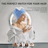 Tihebax 2Pcs Microfiber Hair Wrap Hair Drying Cap Hair Plopping Cap Towel Curly Hair Drying Towel Wrap for Women (Blue and Pink)