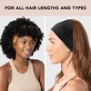 Kitsch Recycled Fabric Wide Turban Headbands for Women and Teens - Non-slip, Trendy Fashion Hair Bands for Spa, Workout, Skincare Routine, Yoga & Gym - Cotton, Comfortable & Thick, 2pcs -Black & Camel