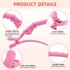 Kipeber 30 Pcs Plastic Alligator Hair Clips, Pink Hair Clips for Styling Sectioning, Professional Hair Styling Clips for Women with Wide Teeth & Double-Hinged Design