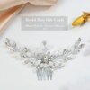 Asooll Crystal Bride Wedding Hair Comb Silver Rhinestone Bridal Hair Clips Hair Accessories for Women and Girls