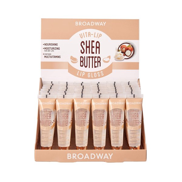 Broadway Vita-Lip Clear Lip Gloss Box Display Set (Shea Butter)