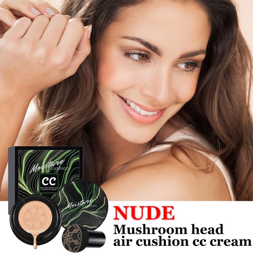 CAHIUYOA Mushroom Head Air Cushion CC Cream BB Cream Mushroom Head Foundation Full Coverage Foundation Makeup Long Lasting Moisturize Matte Concealer - 04 Nude