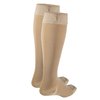 Truform 30-40 mmHg Compression Stockings for Men and Women, Knee High Length, Dot-Top, Closed Toe, Beige, Small (30-40 mmHg)