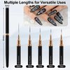 MUIIGOOD Nail Art Liner Brushes, 5Pcs Liner Brush For Nails, Painting Nail Art Brush Set Dotting Drawing Tool for Long Lines, Thin Details, UV Gel Polish Painting, Fine Drawing 7/9/11/15/25mm(Black)