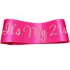 NAUXIUDSJS 21st Birthday Sash, Birthday Sash for Girls,Birthday Princess 21st Birthday Gifts Decorations for Happy 21st Birthday Party Favor Supplies,Hot Pink Silver