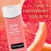 Neutrogena Body Clear Acne Treatment Body Wash with Salicylic Acid Acne Medicine, Pink Grapefruit Body Acne Cleanser to Prevent Breakouts on Back, Chest & Shoulders, 3 x 8.5 fl. oz