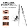 Easilydays Micro Eyebrow Pencil, Ultra-Fine Tip Liquid Eyebrow Pen, Natural Extra Fine Waterproof Brow with Two Tipped Micro-Fork, Smudge-proof Long Lasting, High Pigmented Black Eye Liner, 02 Black