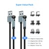 Kuulaa 7pin Magnetic Charging Cable 2Pack 3FT 540° Rotating Magnetic Phone Charger Cable 3A Fast Charging Data Transfer Magnetic USB Cable Nylon-Braided Cords