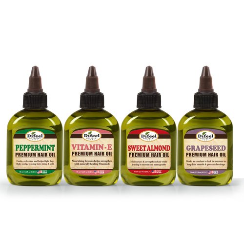 Difeel Beaker & Blend Hair & Essential Oil Kit #2 - with Peppermint, Vitamin E, Sweet Almond & Grapeseed Hair Oils, Argan & Coconut Essential Oils and a Mixing Beaker - Customizable Hair Treatment Set