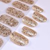 LIFOOST Glitter Gel Nail Polish Strips Adhesive Nail Art Stickers Color Gradient Full Cured Gel Nail Art Wraps Extra-Long Gel Manicure Strips (Glitter Gold)