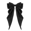 Women Bowknot Hair Clip,Vintage Satin Bow Barrette Hairclip Long Tail Headwear Hair Accessories for Ladies Big Bowknot Hairpin (Black)