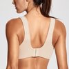 DELIMIRA Women's High Impact Sports Bra Front Adjustable Straps Underwire Plus Size Bra Full Figure Beige 40DD