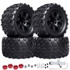 CrazyHobby Pre-Glued 2.8 RC Monster Truck Tires and Wheels 12mm Hex Hubs for 1/10 Arrma Granite Voltage MEGA 2WD 1/10 Granite 4X4 V3 3S BLX Mounted, Set of 4