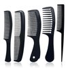 WOXVM Hairdressing Combs Set, 5 Pack Wide Tooth Combs, Heat Resistant Anti-static Carbon Hair Brush Fine Tooth Hair Comb for Long, Wet or Curly Hair Detangling